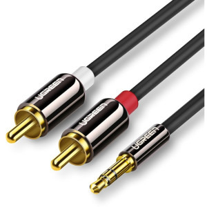 Cablu audio Ugreen AV116, 1x Jack 3.5 mm Male - 2x RCA Male, 1.5 m, Negru