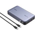 Baterie externa Ugreen PB720, 20000 mAh, 1x USB, 2x USB-C, 100 W, Display, Grey, posibilitate incarcare laptop