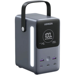 Baterie externa Ugreen PB770, 48000 mAh, 2x USB, 3x USB-C, 300 W, Display, Grey