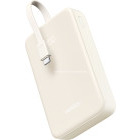 Baterie externa Ugreen PB521, 20000 mAh, 1x USB, 1x USB-C, 30 W, Display, Cablu USB-C integrat, White