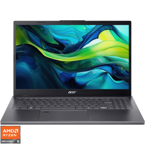 Laptop Acer 15.6 Aspire 15 A15-61M, FHD IPS, Procesor AMD Ryzen™ 5 8640HS (16M Cache, up to 4.90 GHz), 16GB DDR5, 512GB SSD, AMD Radeon 760M, No OS, Steel Gray