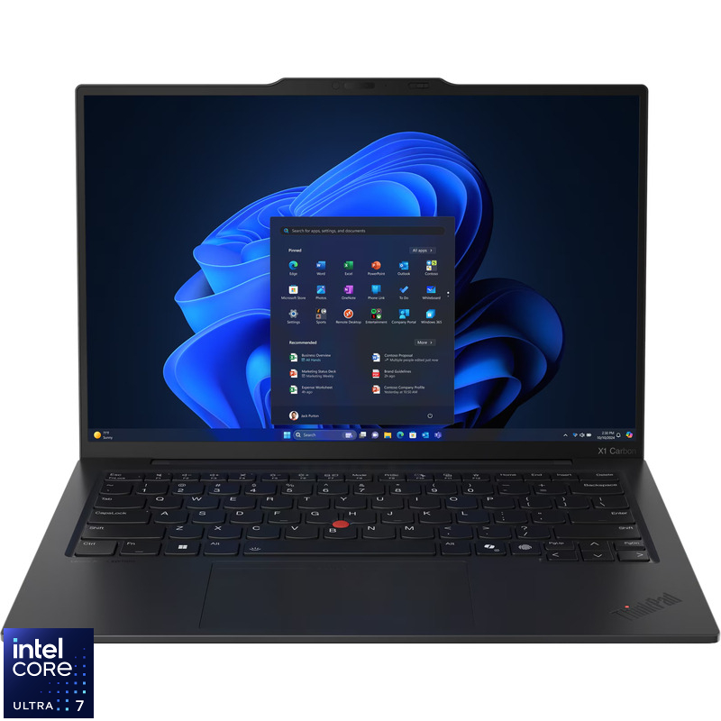 Laptop Lenovo 14'' ThinkPad X1 Carbon Gen 13 Aura Edition, 2.8K OLED 120Hz VRR Touch, Procesor Intel® Core™ Ultra 7 265U (12M Cache, up to 5.30 GHz), 64GB LPDDR5X, 1TB SSD, Intel Graphics, 5G, Win 11 Pro, Black, Paint