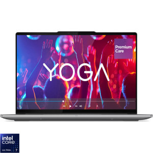 Laptop Lenovo 14.5 Yoga Pro 7 14IAH10, 3K OLED 120Hz Touch, Procesor Intel® Core™ Ultra 7 255H (24M Cache, up to 5.10 GHz), 32GB LPDDR5X, 1TB SSD, Intel Arc 140T, Win 11 Home, Luna Grey, 3Yr Onsite Premium Care