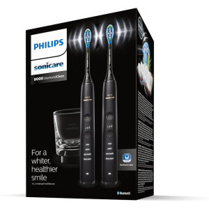 Philips Sonicare Set 2x Periute de dinti electrice DiamondClean 9000 HX9914/54 Negru