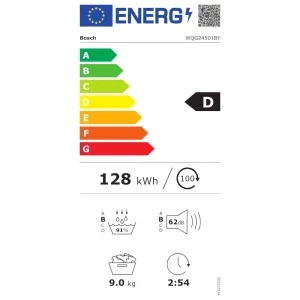 Bosch WQG24501BY, Pompa de caldura, 9 kg, Clasa D, AutoDry, SensitiveDrying, Alb