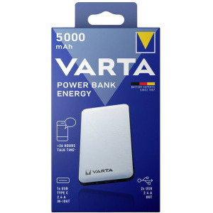 Varta Energy 5000mAh, 1x USB-C, 2x USB, 15W, White