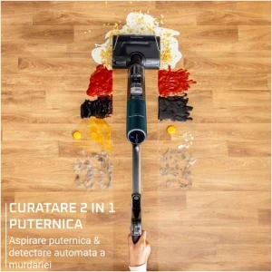 Rowenta X-Clean 7 GZ5735E0, vertical cu mop, 250W, 0.5L, Verde/Gri