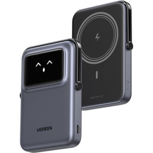 Baterie externa Ugreen PB572, 10000 mAh, 1x USB-C, 20 W, MagSafe, Display, Grey