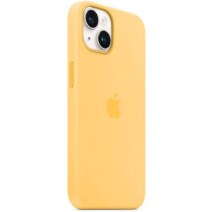 Apple Protectie pentru spate, material silicon, cu MagSafe pentru iPhone 14 Plus, culoarea Sunglow
