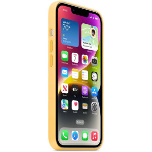 Apple Protectie pentru spate, material silicon, cu MagSafe pentru iPhone 14 Plus, culoarea Sunglow