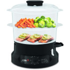 Tefal Aparat de gatit cu aburi, Aparat de gatit la aburi MiniCompact VC139810,800W, 6L, 2 compartimente, timer 60 min, indicator nivel apa, negru