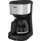 Cafetiera Tefal Equinox CM520D10, capacitate 1.2L, timer digital, functie pastrare la cald, comutator ON/OFF iluminat, sistem antipicurare, suport detasabil filtru, negru/inox