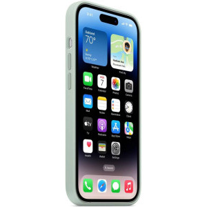 Apple Protectie pentru spate, material silicon, cu MagSafe pentru iPhone 14 Pro, culoare Succulent