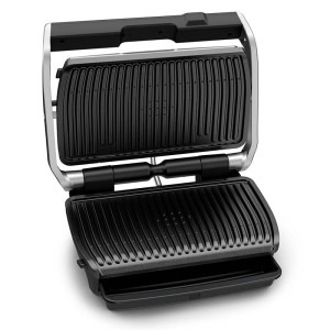 Tefal Gratar electric OptiGrill Elite XL GC760D30, 16 programe de gatit, placi 40x20cm, termostat reglabil, negru/inox, 2200W, Negru-Inox