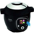 Tefal Multicooker inteligent cu gatire sub presiune Cook4Me+ Connect CY855830, 6 moduri de gatire, 150 de retete, Compatibil cu aplicatia dedicata, Capacitate 6L, Vas cu invelis ceramic, Negru, 1600W