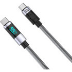 Cablu de date / adaptor Orico LDC2C cu display, USB-C Male la USB-C Male, 2 m, Black, amperaj maxim suportat 5A