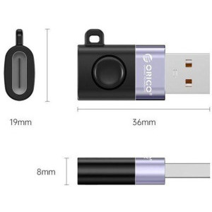 Orico 1x USB Male - 1x USB-C Female