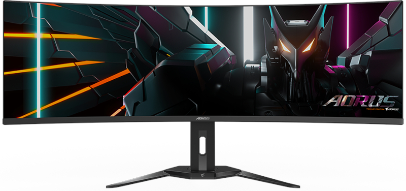 Monitor LED GIGABYTE Gaming AORUS CO49DQ Curbat 49 inch DQHD OLED 0.03 ms 144 Hz USB-C KVM HDR FreeSync Premium Pro