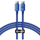 Cablu de date / adaptor Baseus Crystal Shine Series CAJY000603, USB-C Male la USB-C Male, 100W, 1.2 m, Blue