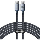 Cablu de date / adaptor Baseus Crystal Shine, USB-C Male la USB-C Male, 100W, 2 m, Black