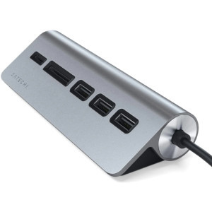 Satechi USB-C Combo Hub, 3x USB 3.0, 1x microSD, 1x SD, Space Grey