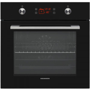 Heinner HBO-V6510GCDRC-GBK, Electric, 69 L, 10 functii, Multifunctional, Grill, Ventilatie, Timer, Display, Functie dezghetare, Pereti catalitici, Clasa A, Sticla neagra
