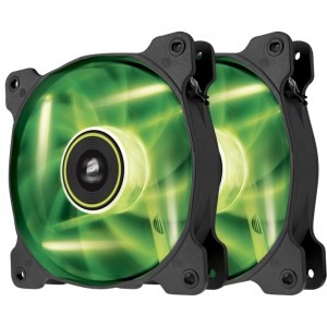 Corsair Air Series SP120 LED Green High Static Pressure 120mm Fan Twin Pack