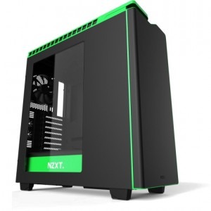 NZXT H440 Matte Black - Glossy Green Trim