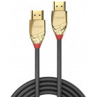 Cablu video LINDY Gold, HDMI Male - HDMI Male, v2.0, 10m, gri-auriu