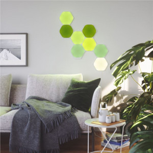 Nanoleaf Kit Starter panouri Shapes Hexagons, LED RGBW, Wi-Fi, 9 panouri