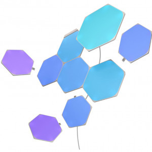 Nanoleaf Kit Starter panouri Shapes Hexagons, LED RGBW, Wi-Fi, 9 panouri
