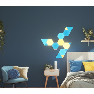 Nanoleaf Starter Kit Shapes Triangles, Wi-Fi, LED, RGB compatibil Apple HomeKit, Google Assistant, 9 panouri