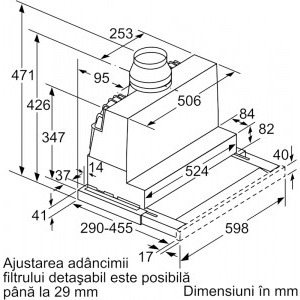 Bosch telescopica DFS067A51, Putere de absorbtie 728 m3/h, EcoSilence Drive, 4 trepte de putere, 60 cm, Inox