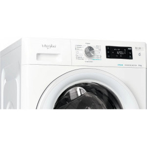 Whirlpool FFB9458WVEE, 9 kg, 1400 RPM, Clasa B, Steam Refresh, 6th Sense, Inverter, Alb