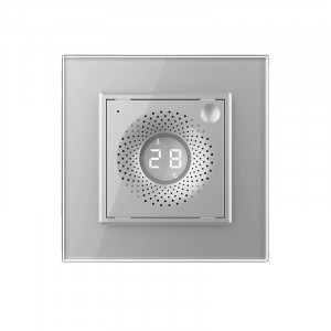 Livolo Senzor de Temperatura si Umiditate cu Rama din Sticla, Protocol Zigbee, Gri