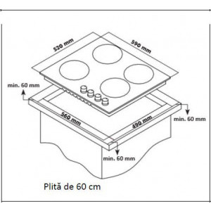 Heinner HBH-S584WI-IX, Gaz, 4 arzatoare, Aprindere electrica, Gratar fonta, Wok, Inox