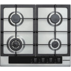 Plita incorporabila Heinner HBH-V4IWFFCIX, Gaz, 4 arzatoare, Aprindere electrica integrata, Wok, 60 cm, Inox