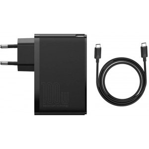 Baseus Gan2 Pro, Super Quick Charger 100W, 2x USB, 2x USB-C, Black