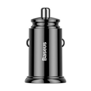 Baseus Circular Plastic PPS, 1x USB, 1x USB-C, 30W, Black