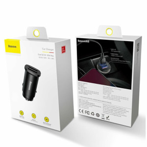 Baseus Metal, 2x USB, Quick Charge 3.0, 30W, Black