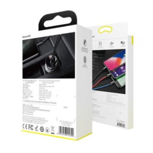 Baseus Digital Display, 2x USB, 24W, Grey + cablu 3 in 1