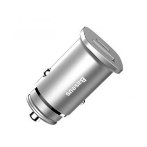 Baseus Square metal, 1x USB, 1x USB-C, 30W, Silver