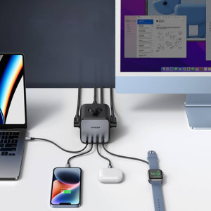 Ugreen CD268, 2x USB-C, 2x USB, 3x Schuko, Quick Charge 4.0 65 W, Black