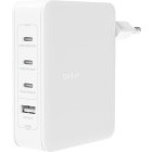 Incarcator retea Belkin Gan 140W 3x USB-C, 1x USB, White + adaptoare UK/EU/US
