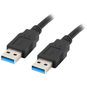 Cablu periferice Lanberg USB tip A 3.2 Gen 1 Male la USB tip A 3.2 Gen 1 Male, 1 m, Negru