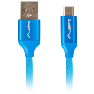 Cablu periferice Lanberg USB tip A 2.0 Male la micro USB tip B 2.0 Male, QC 3.0, 1.8 m, Albastru