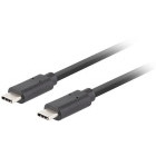 Cablu periferice Lanberg USB-C 3.2 Gen 2 Male la USB-C 3.2 Gen 2 Male, 1 m, DP Alt Mode, PD 100 W, Negru