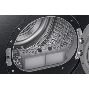 Samsung DV90DB8845GBU4 Bespoke AI, Pompa de caldura, 9 kg, Clasa A, Digital Inverter, Hygiene Care, OptimalDry, AI Dry+, QuickDrive, AI Energy Mode, SmartThings, Iluminare interioara, Negru