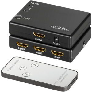 Logilink HD0042 Switch 3x HDMI Female, Negru