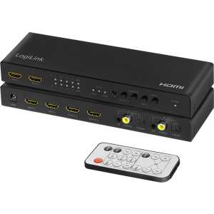 Logilink HD0049 Switch 4x HDMI Female, 2x Toslink, 2x Coaxial, 2x Jack 3.5 mm, Negru
